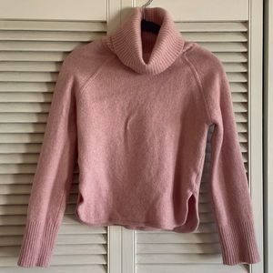 Pink, cowl neck sweater